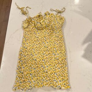 Floral Yellow Mini Dress